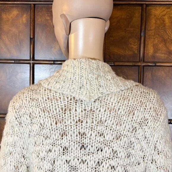 NWOT Jones New York Oatmeal Wool Alpaca Blend Oversize Lapel Open Front Cardigan - Picture 8 of 14